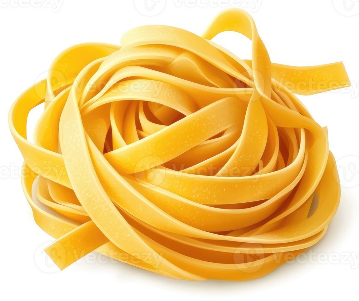 A golden nest of fettuccine pasta. png