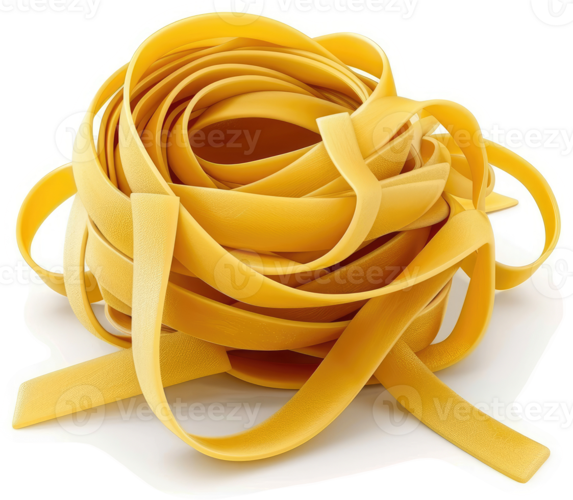 A nest of golden fettuccine pasta. png