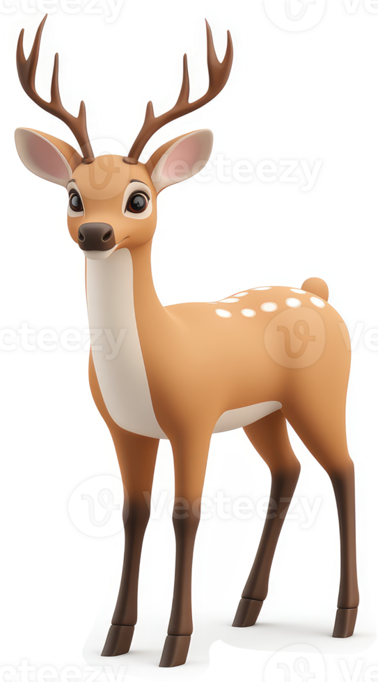 Smiling fawn with large antlers. png
