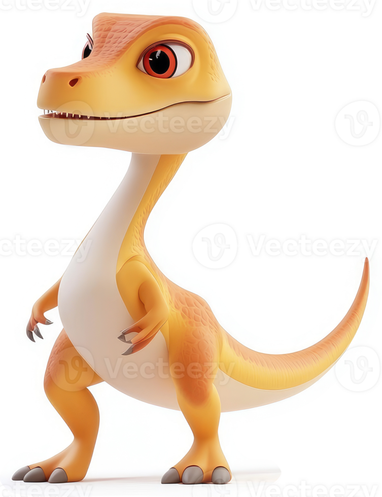 Cute cartoon dinosaur character with a friendly expression. png