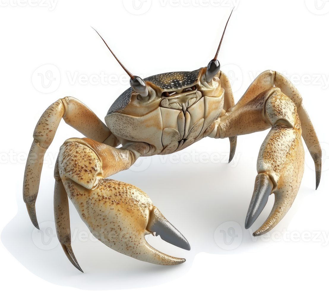 Detailed illustration of a crab in a front-facing pose. png