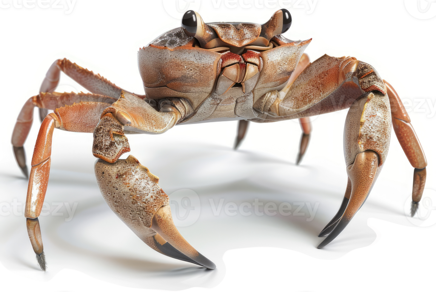 Close-up view of a curious, terrestrial crab. png