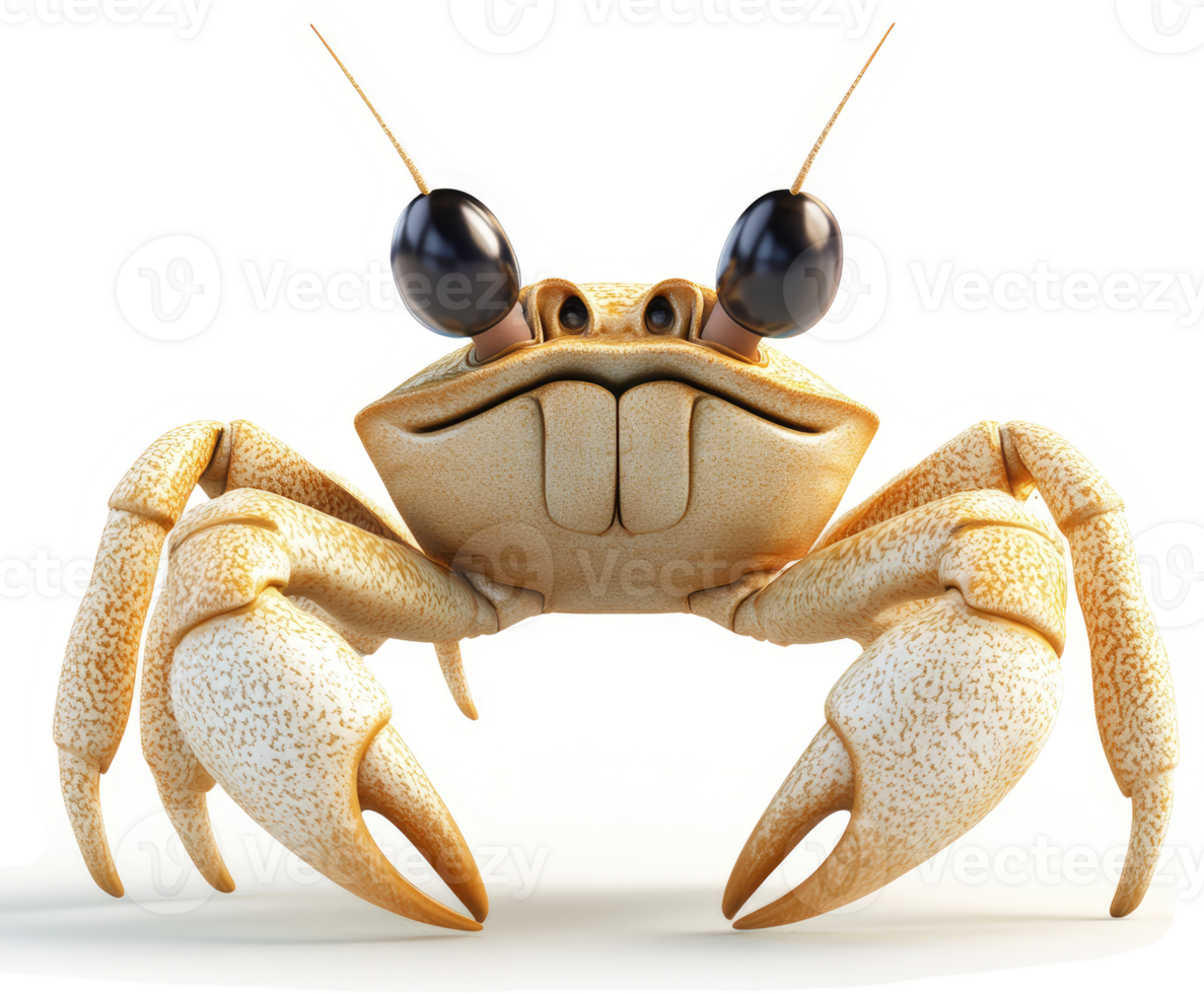 Cartoonish crab with expressive features. png