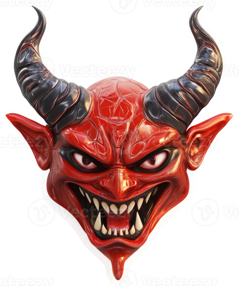Close-up of a menacing demonic head. png