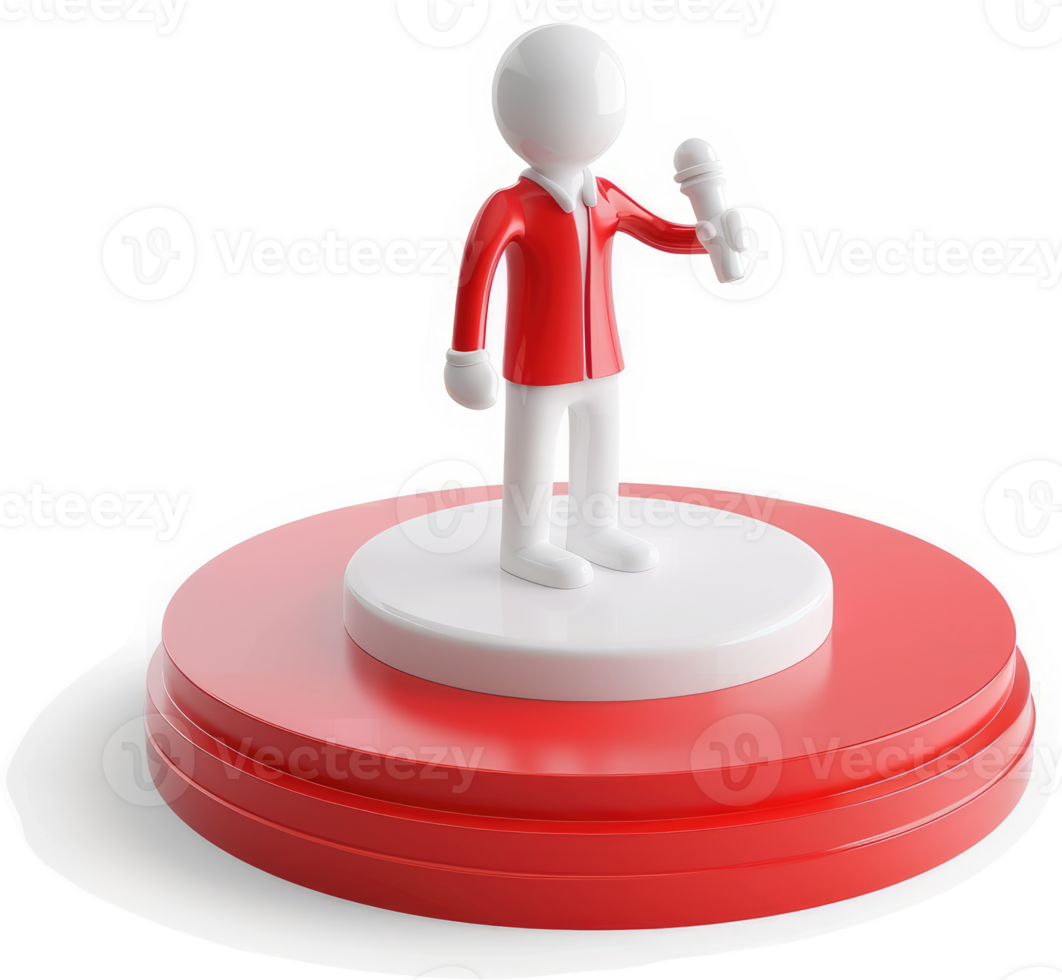 3D illustration of a person giving a speech. png