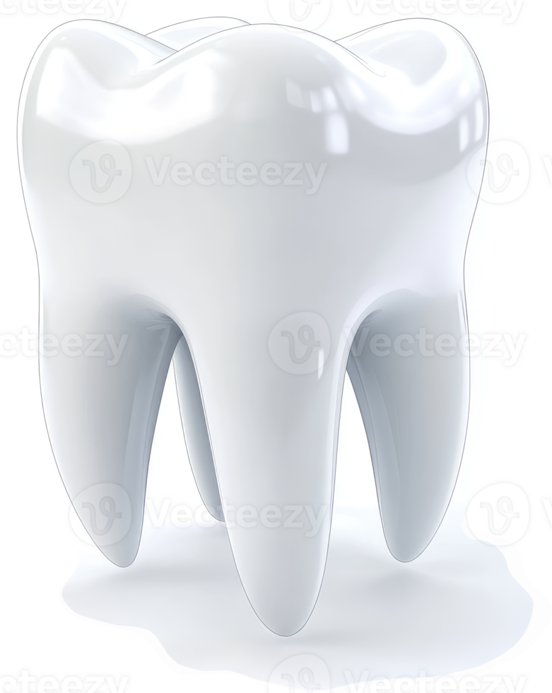 Healthy, glossy white tooth graphic illustration. png