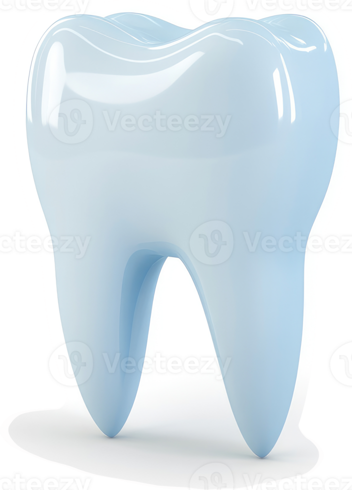 Healthy, light-blue tooth illustration. png
