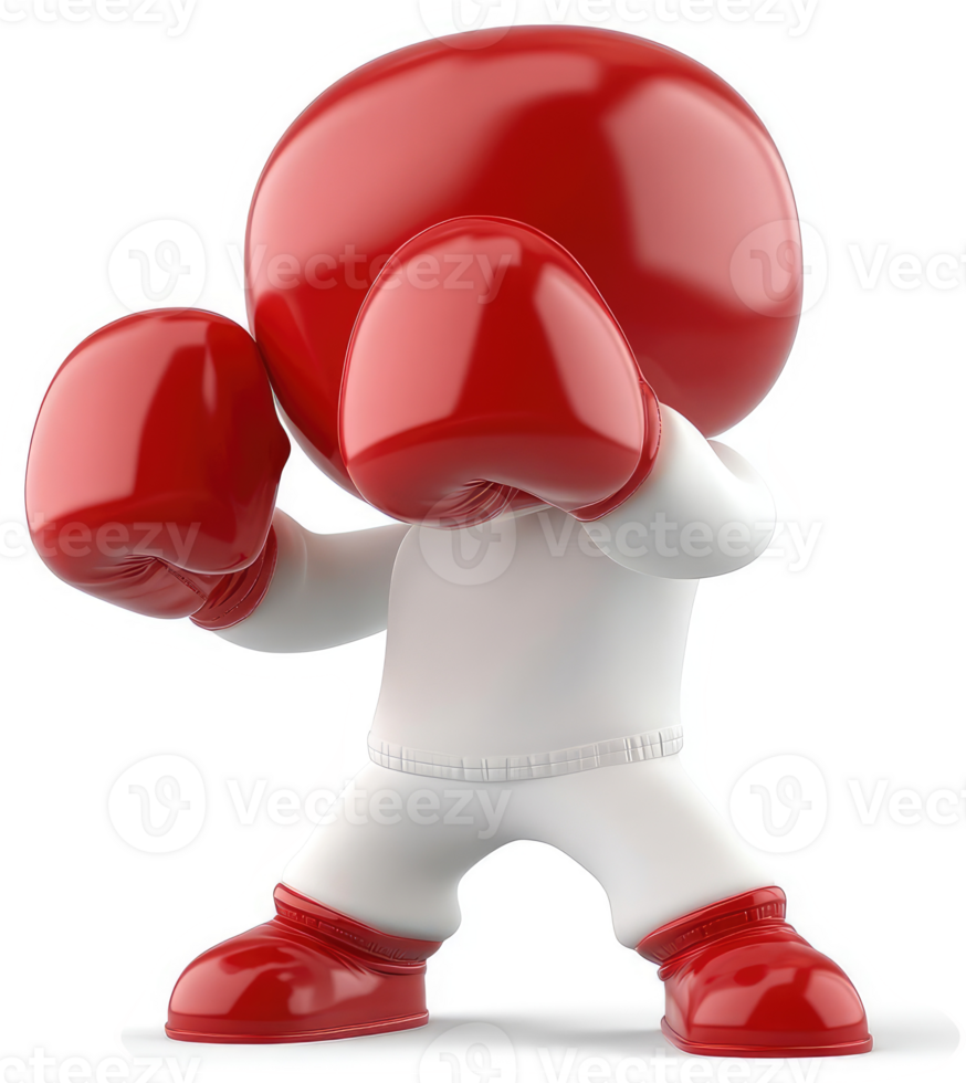 A stylized figure in boxing stance, showcasing athleticism. png