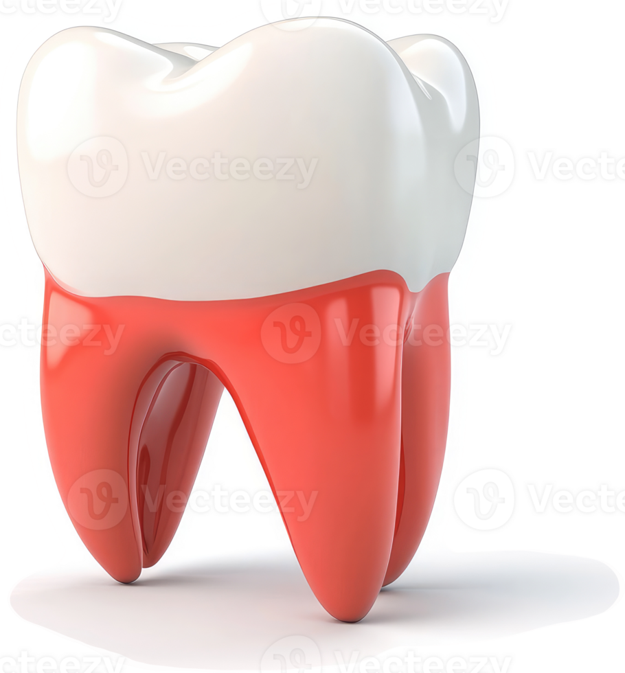 Healthy tooth, showcasing enamel and gumline. png