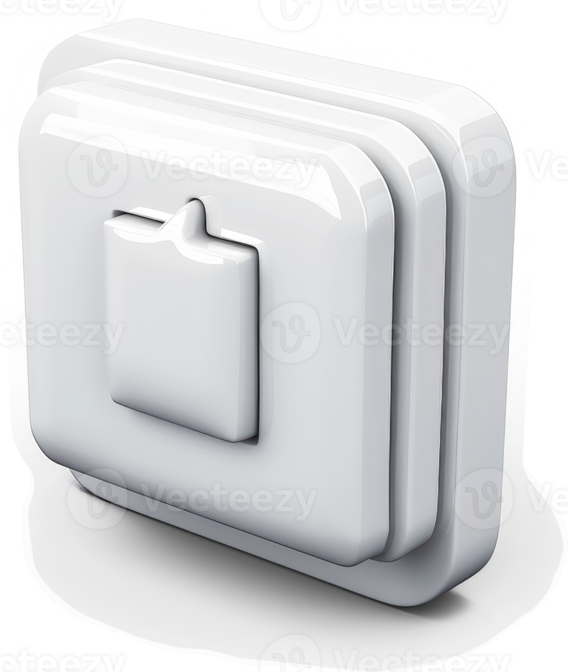 White electrical switch with a modern design. png