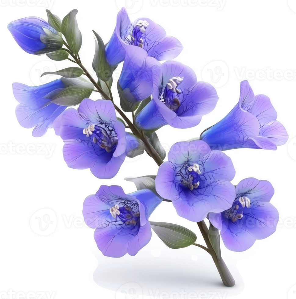 Vibrant purple blossoms adorn a delicate branch. png