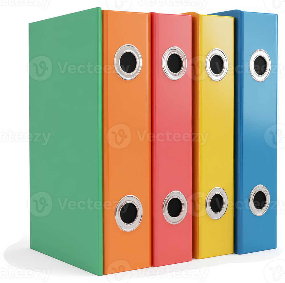 Stack of colorful, vibrant file folders. png