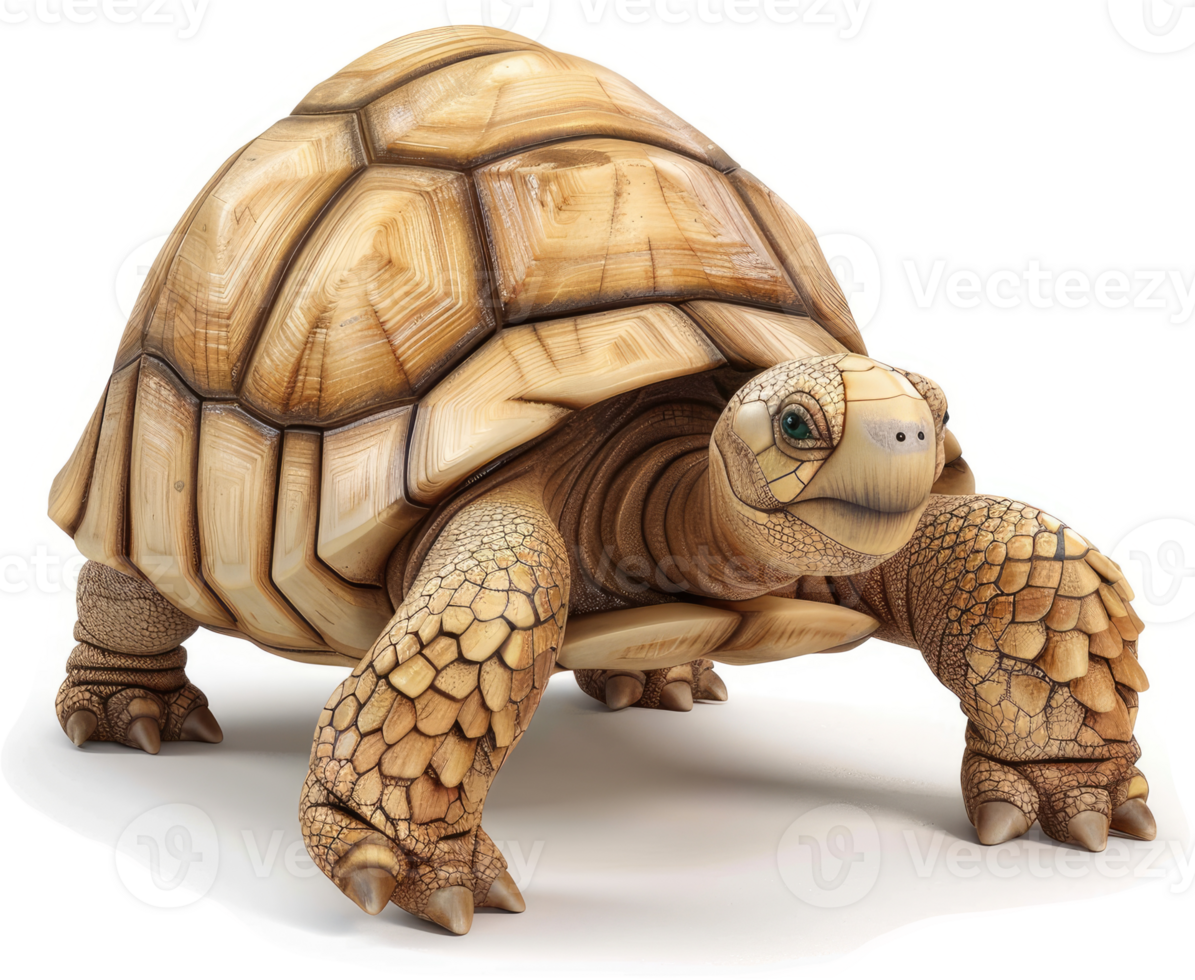 Close-up view of a light-brown tortoise. png
