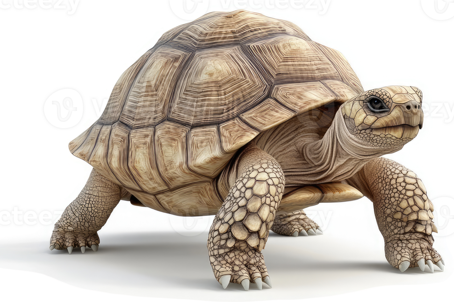 A large, land tortoise in profile view. png