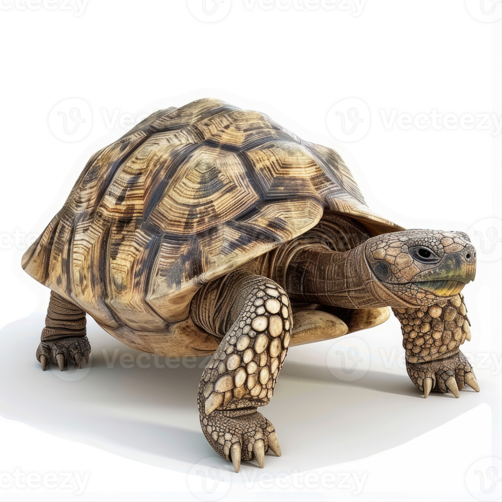 A large tortoise displays its shell and legs. png