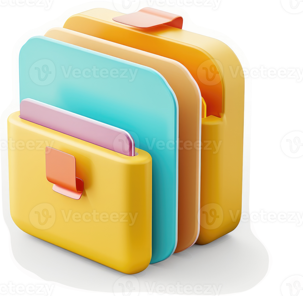 Colorful, three-dimensional digital wallet design. png