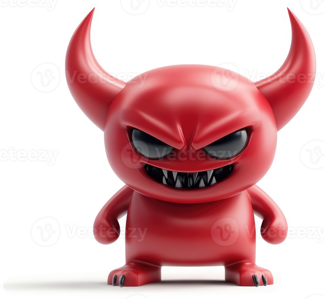 Red demonic figure with horns and a menacing expression. png