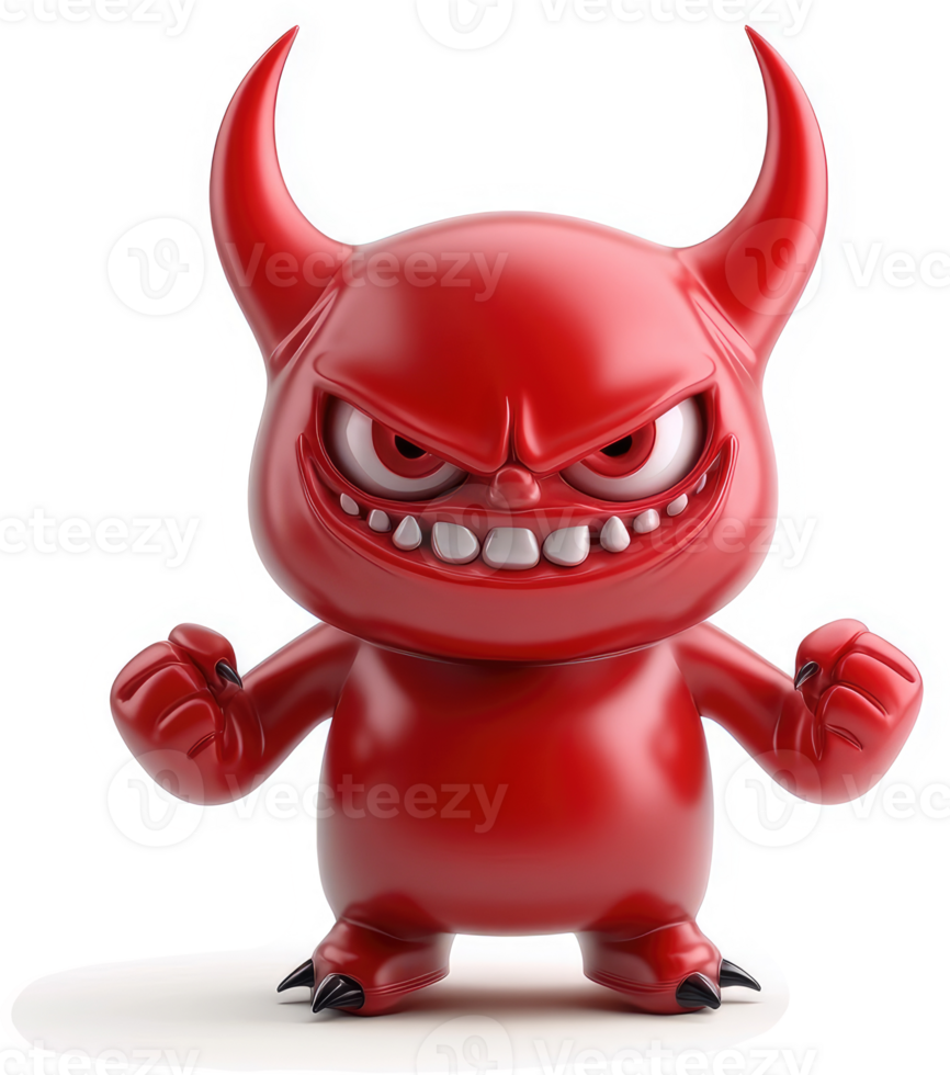 Red demonic creature with menacing expression. png