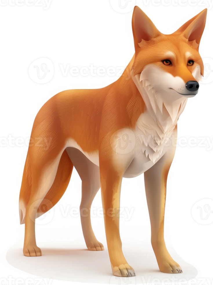 Digital rendering of a golden jackal. png