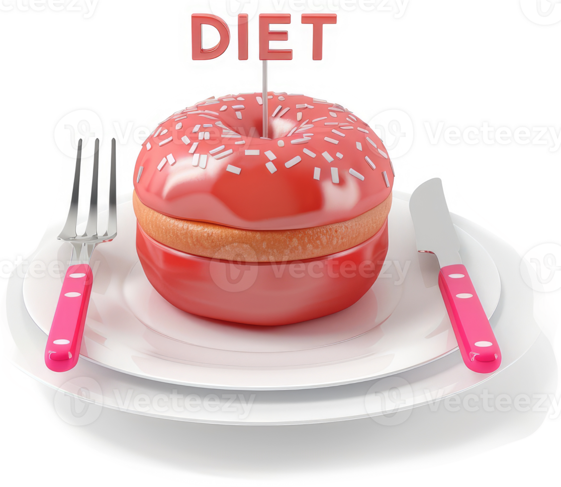 A tempting donut, signifying a difficult diet. png