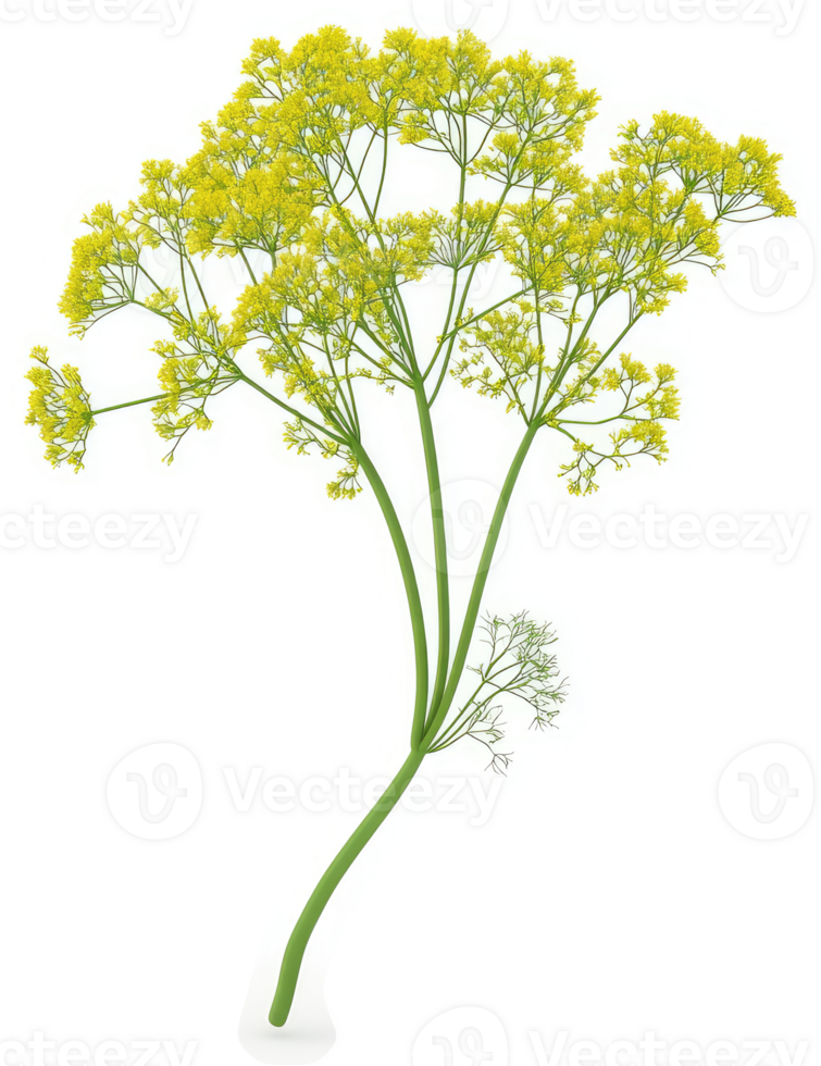 Yellow flowers with delicate stems and branches. png