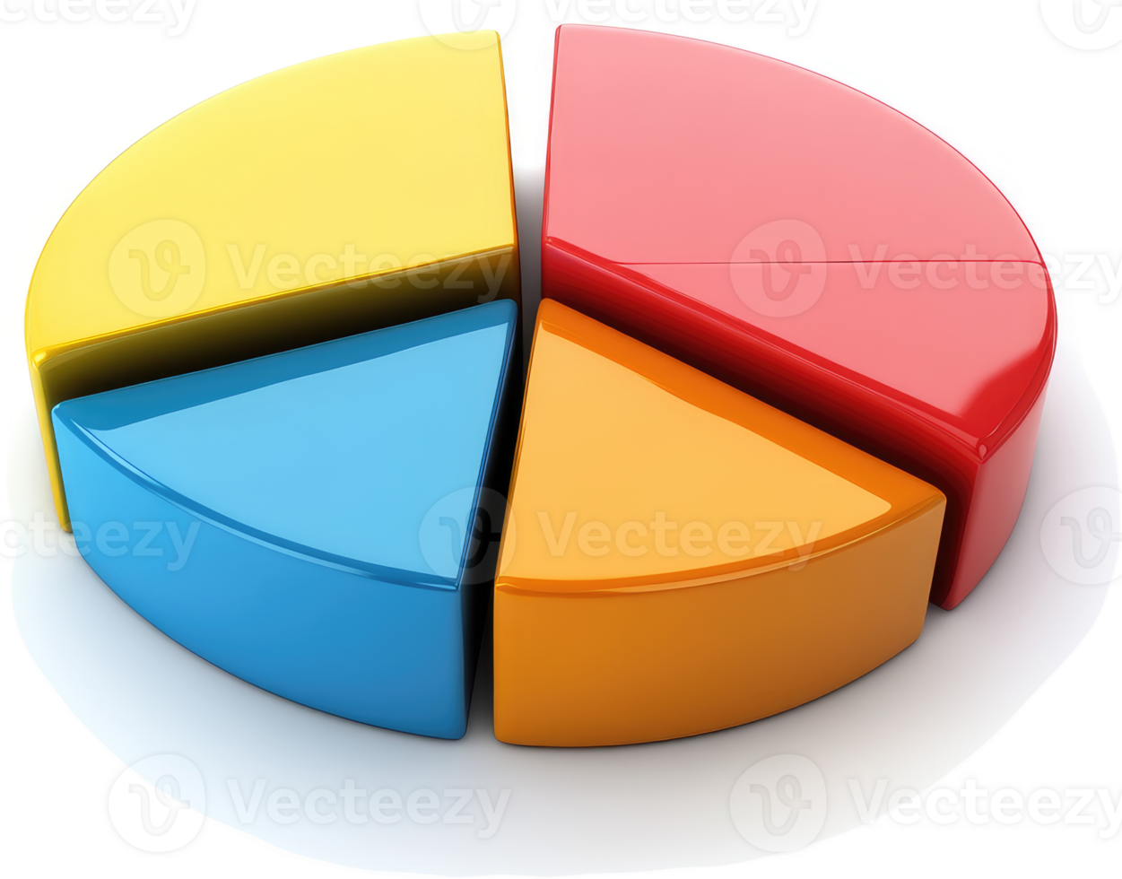 Four-part pie chart illustrating proportional data distribution. png
