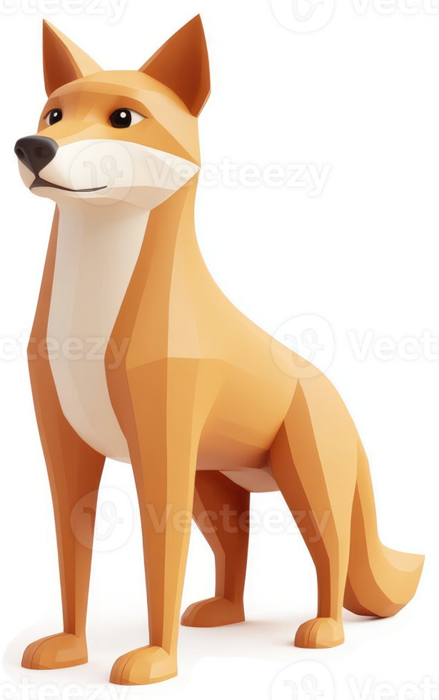 A stylized, geometric illustration of a canine figure. png