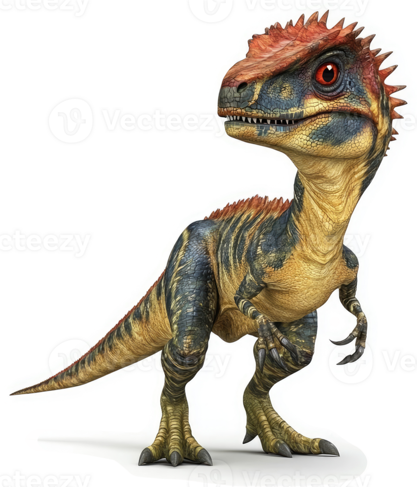 Colorful juvenile theropod dinosaur illustration. png