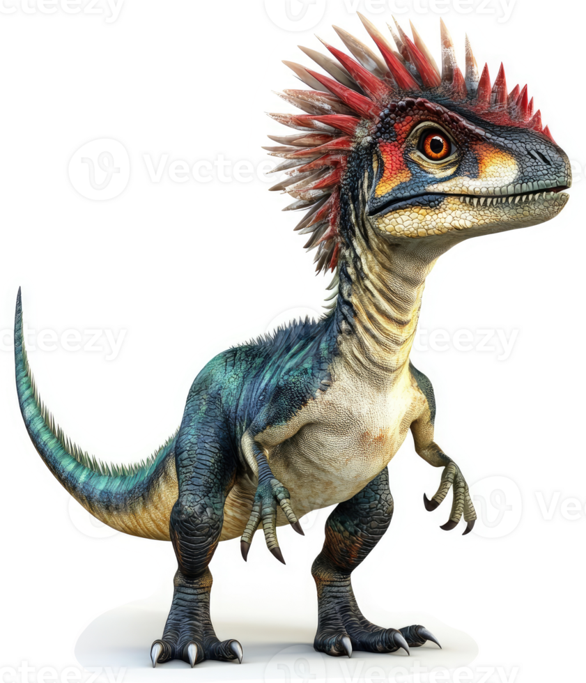 Digital rendering of a vibrant young dinosaur. png