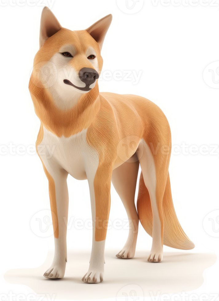 Digital rendering of a light orange canine. png
