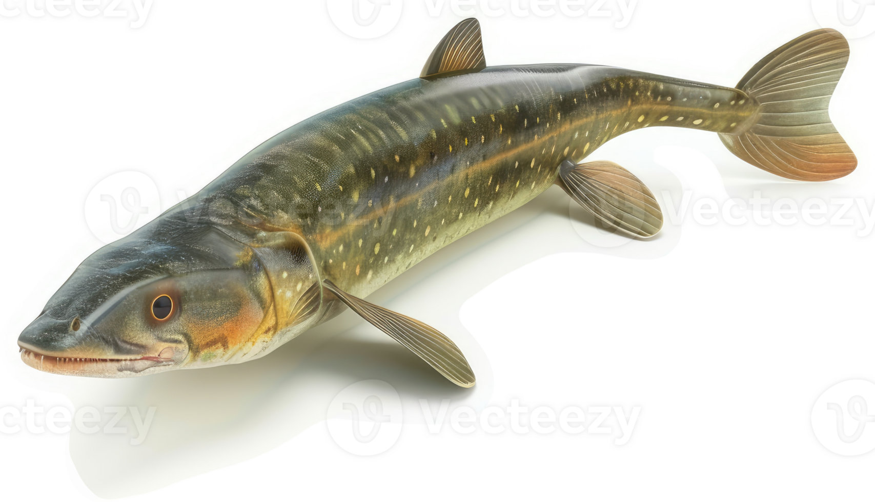 Fossil fish, a prehistoric predatory specimen. png