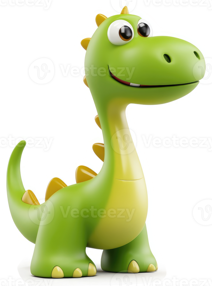 Smiling cartoon dinosaur character. png