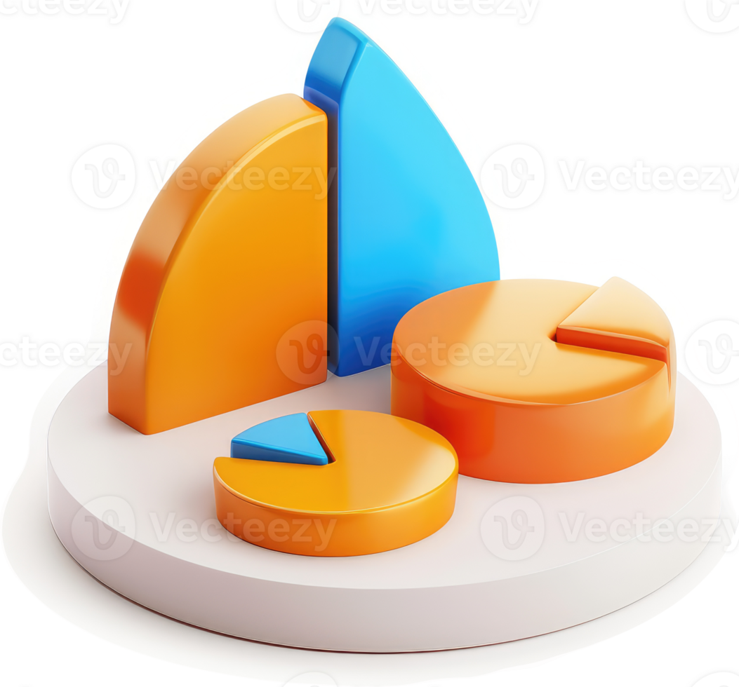 Colorful pie charts representing data segments. png