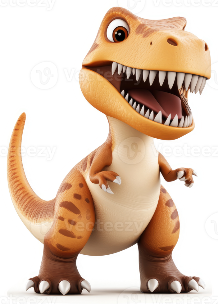 Smiling cartoon Tyrannosaurus Rex character. png