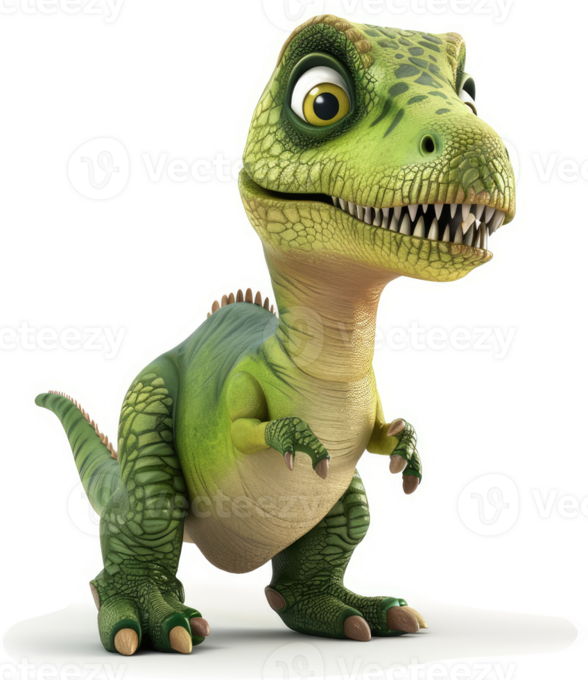 Cute, cartoonish rendering of a baby Tyrannosaurus Rex. png