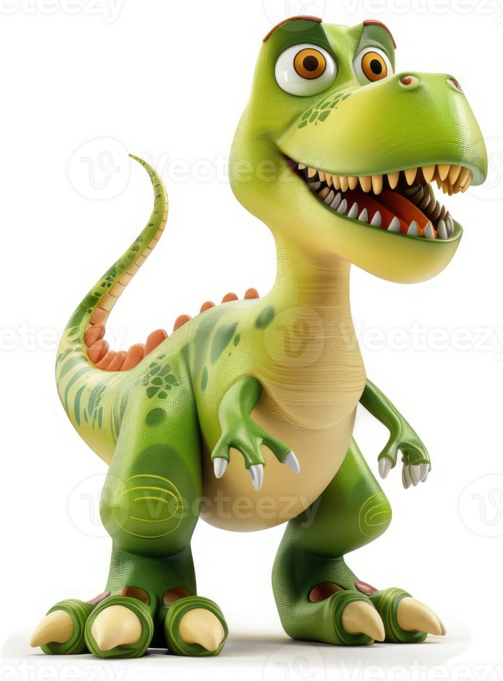 Smiling dinosaur character, cartoon style. png