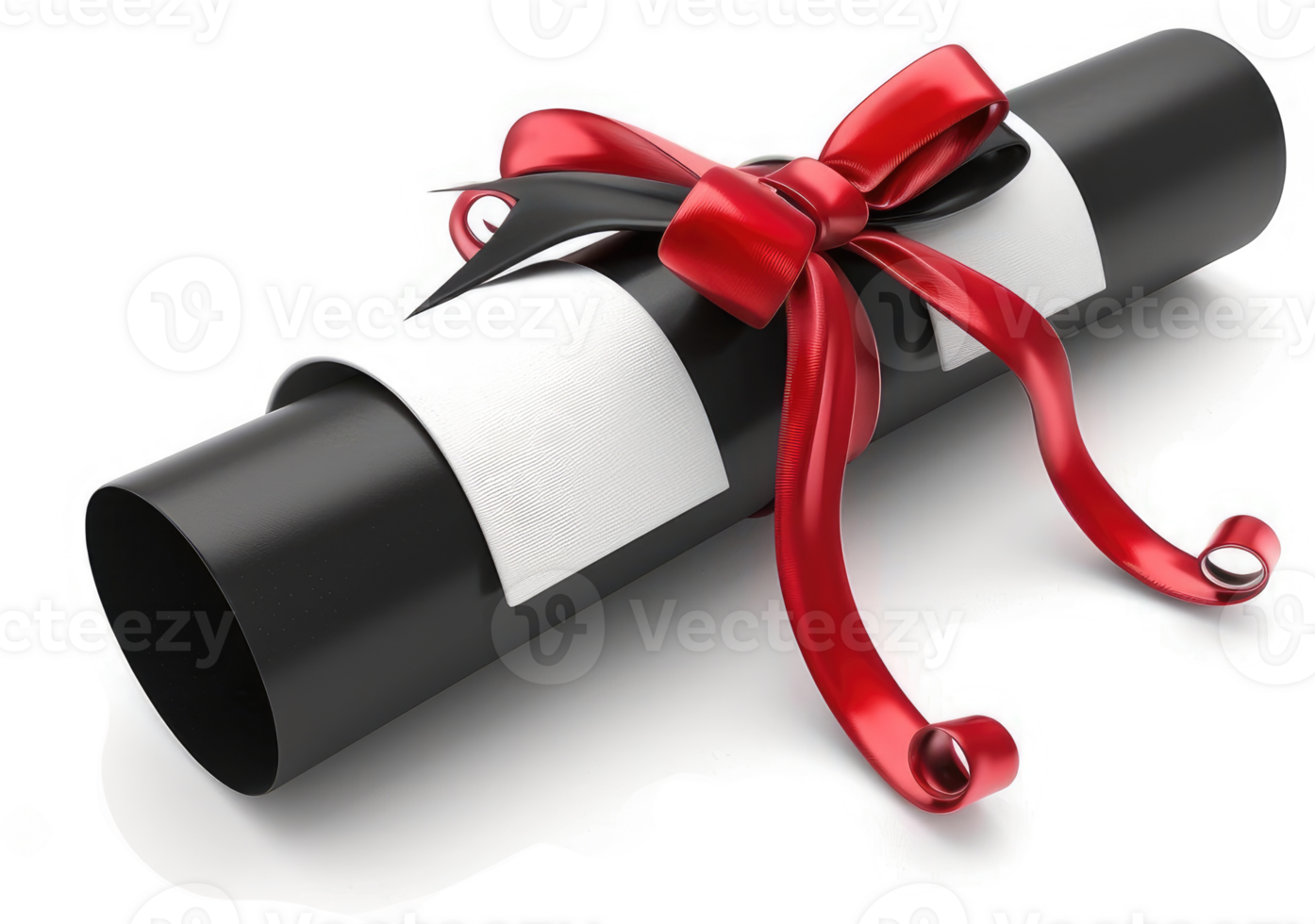 Rolled diploma adorned with a vibrant red ribbon. png
