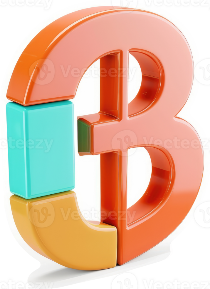 Colorful, segmented currency symbol graphic design. png