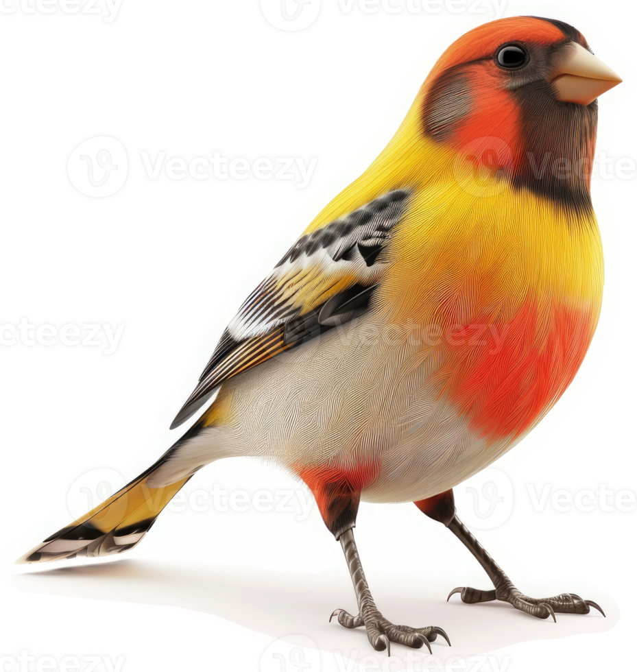 Vividly colored finch displays striking plumage. png