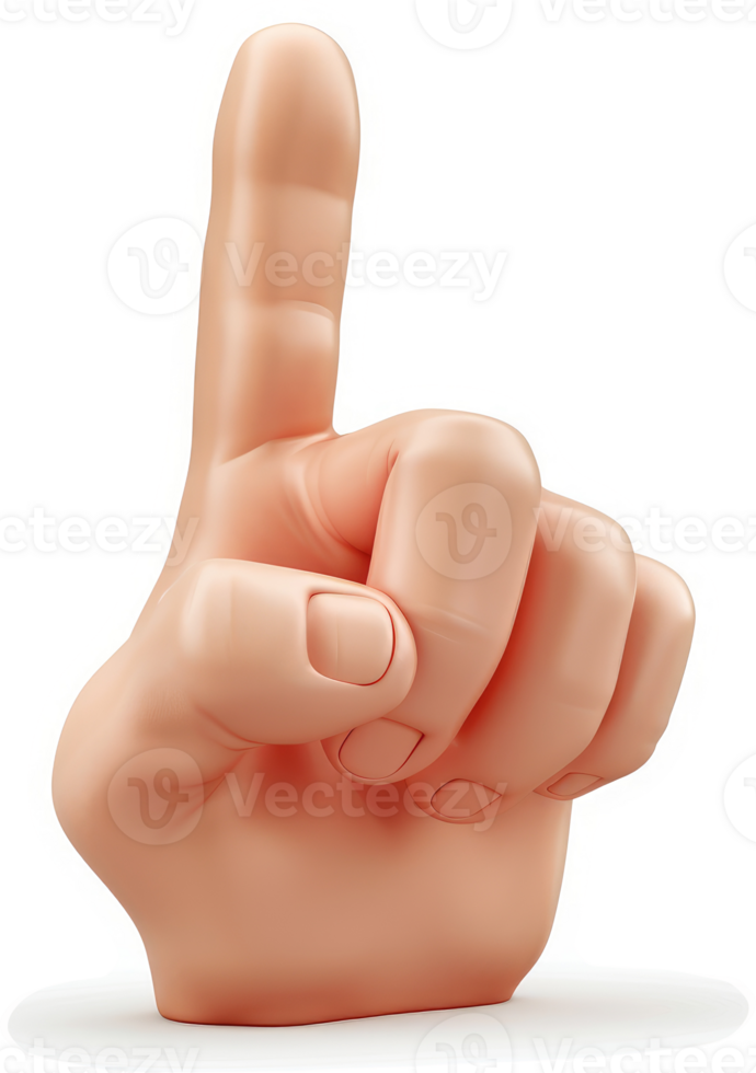 Large, cartoonish hand points upward. png