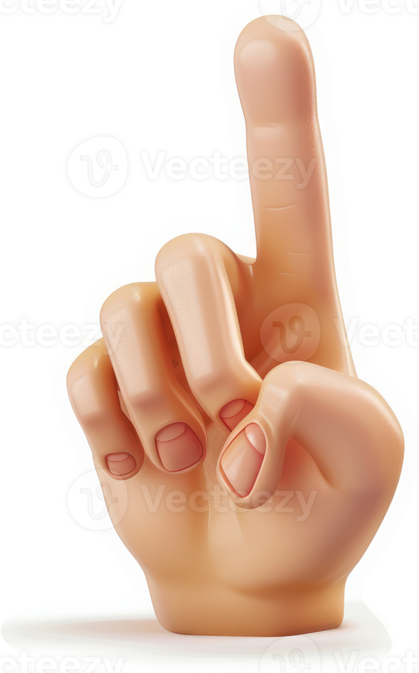 Cartoonish, light-beige hand points upward. png
