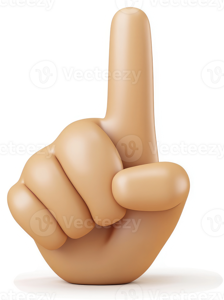 Cartoon hand with finger pointing upward. png