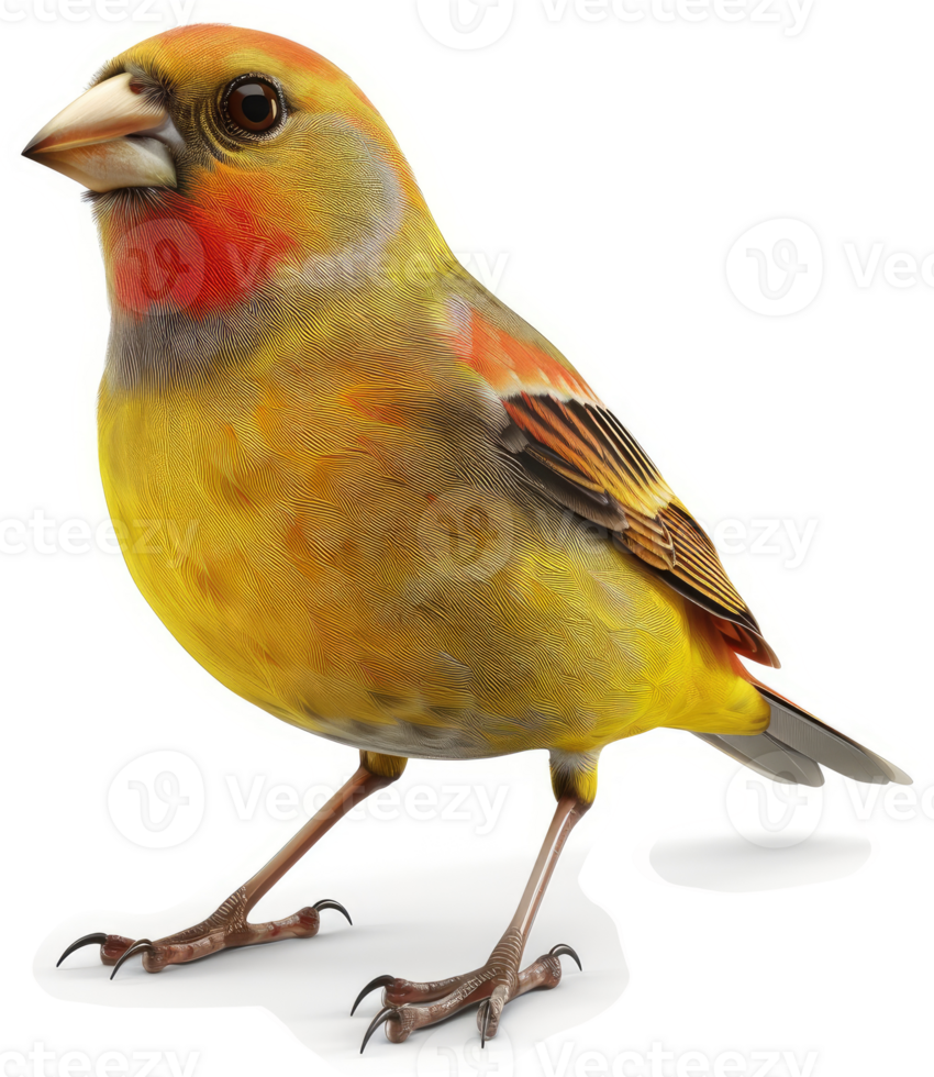 A vibrant, colorful finch, a small, cheerful bird. png