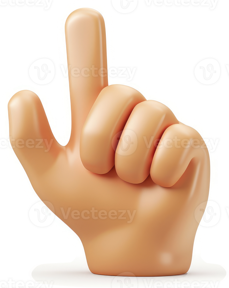 Cartoon hand pointing upward, highlighting a direction. png