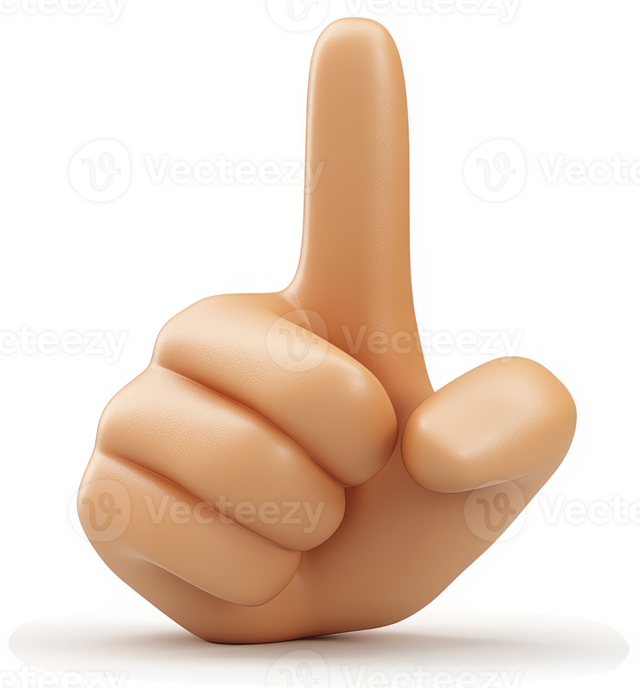 Cartoon hand points upward in a gesture of direction. png