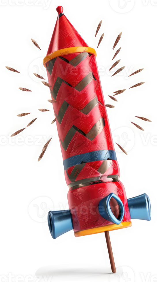 Festive firework rocket design for celebrations. png