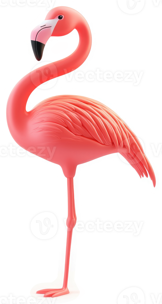 Pink flamingo, standing tall and proud. png