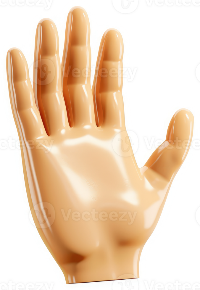 A light beige, smooth, digital rendering of a human hand. png