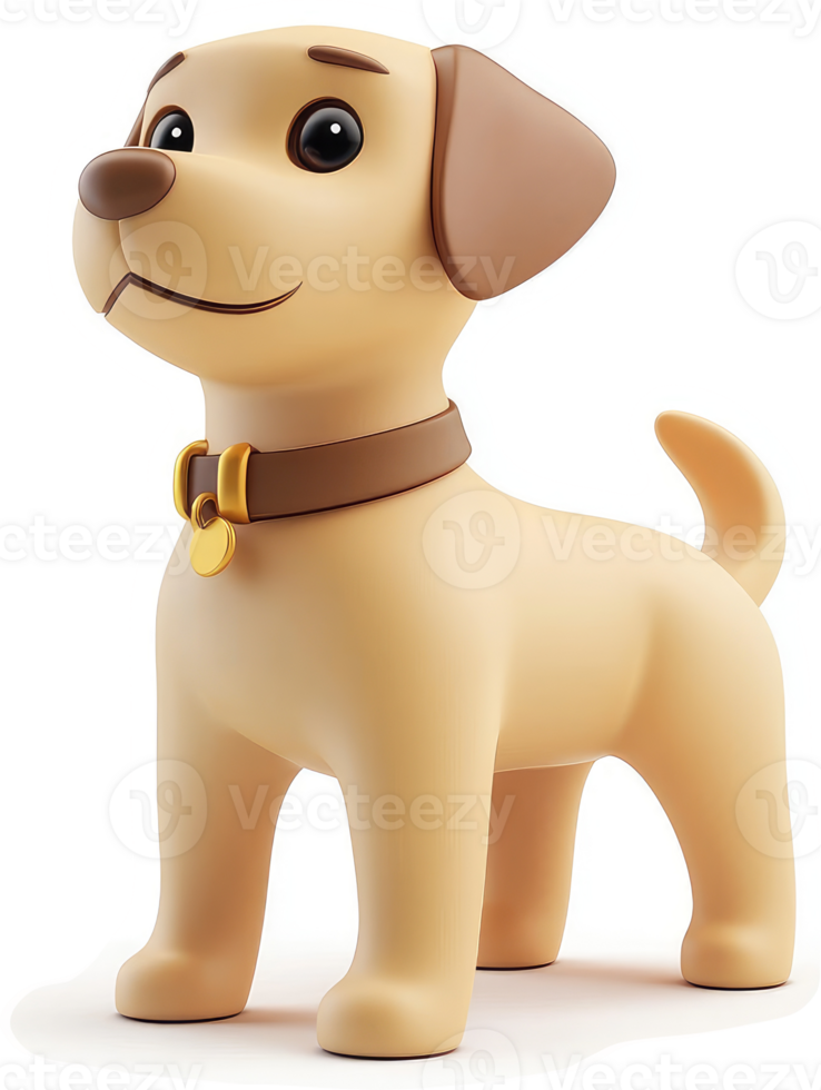 Cartoon labrador retriever standing, facing forward. png
