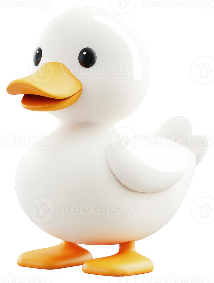 Cute cartoon duckling, digitally rendered. png